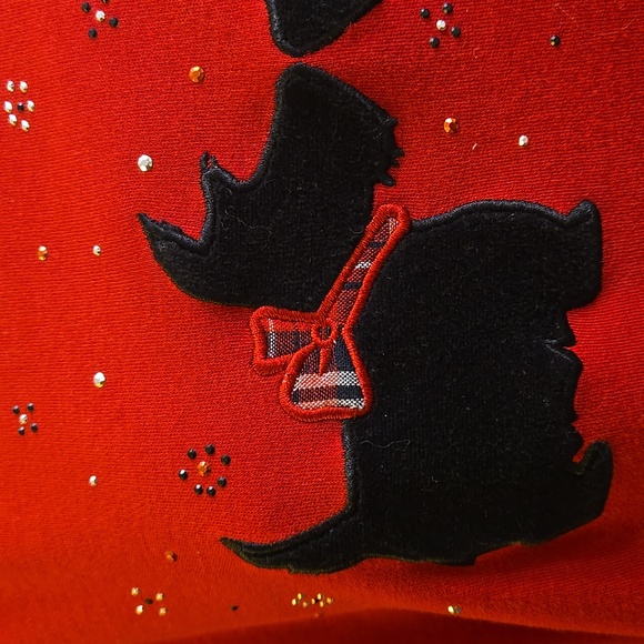 Allison Daley Red Scotty Dog Long Sleeve Tee Size 1X - Picture 3 of 4